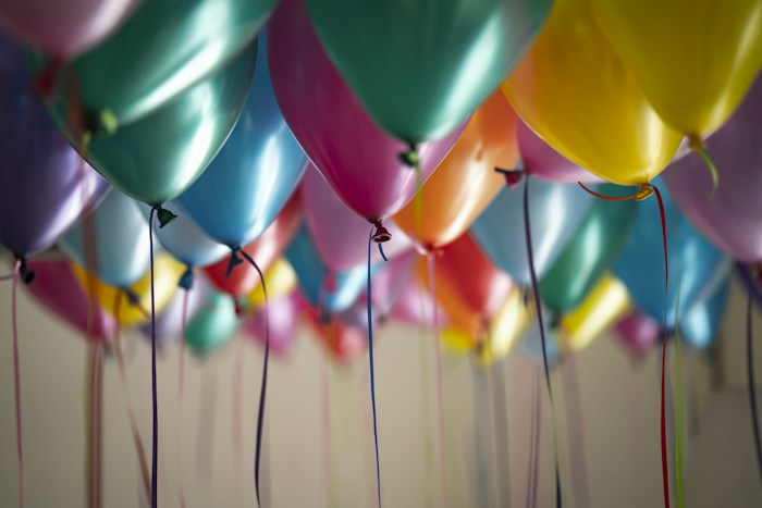 Colorful balloons ready for a birthday celebration